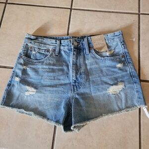 Madewell Light Blue Distressed Jean Shorts
